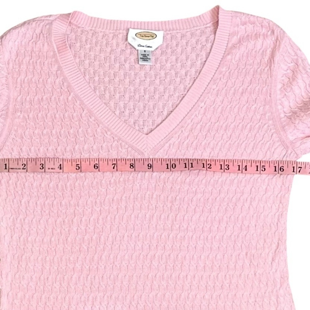 Talbots Pima Cotton Cable Knit V-Neck Sweater Size S - Picture 9 of 10